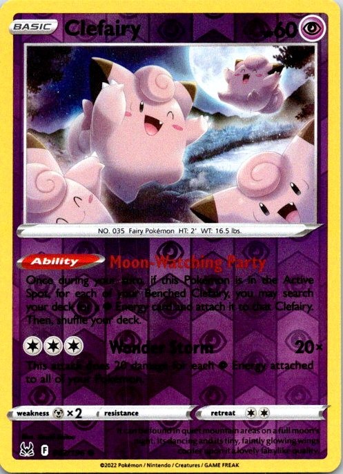 Clefairy Reverse Holo Common SWSH11: Lost Origin 062/196 NM