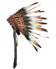Feather Headdress - Native American Indian Style Headwear 15.53-17.71inch Br...