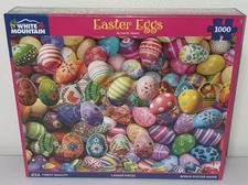White Mountain Easter Eggs 1000 Pc Jigsaw Puzzle Easter Theme Brand New Sealed
