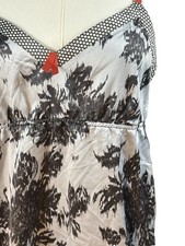 GIlligan  O'Malley Size M Satin Nighty Sleepwear Black Red Chemise Slip Dress