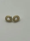 Vintage Trifari Cream And Gold Tone Post Earrings Estate Jewelry
