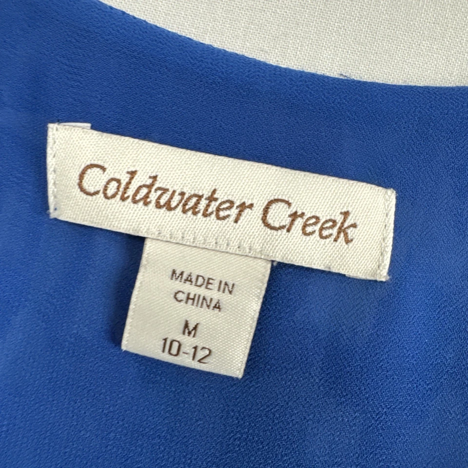 Top túnica sin mangas Coldwater Creek para mujer mediana de gasa fluida Foto 4 de 4