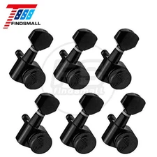 Guitar Locking Tuners Tuning Pegs 6-in line Right Hand Black Strat Headstock