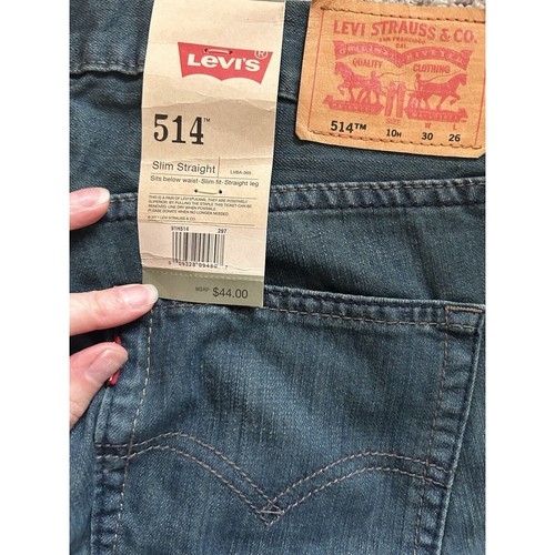 Levi's 514 10 Husky Jeans 30x26 Slim Fit Straight Leg Stretch Cotton NWT Boys - Bild 8 von 10