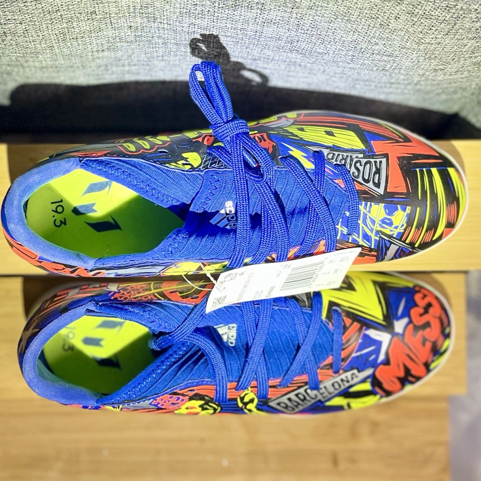 Scarpe da calcio Adidas Nemeziz Messi 19.3 Graffiti taglia giovanile 5.5 EH0600 nuove con etichette