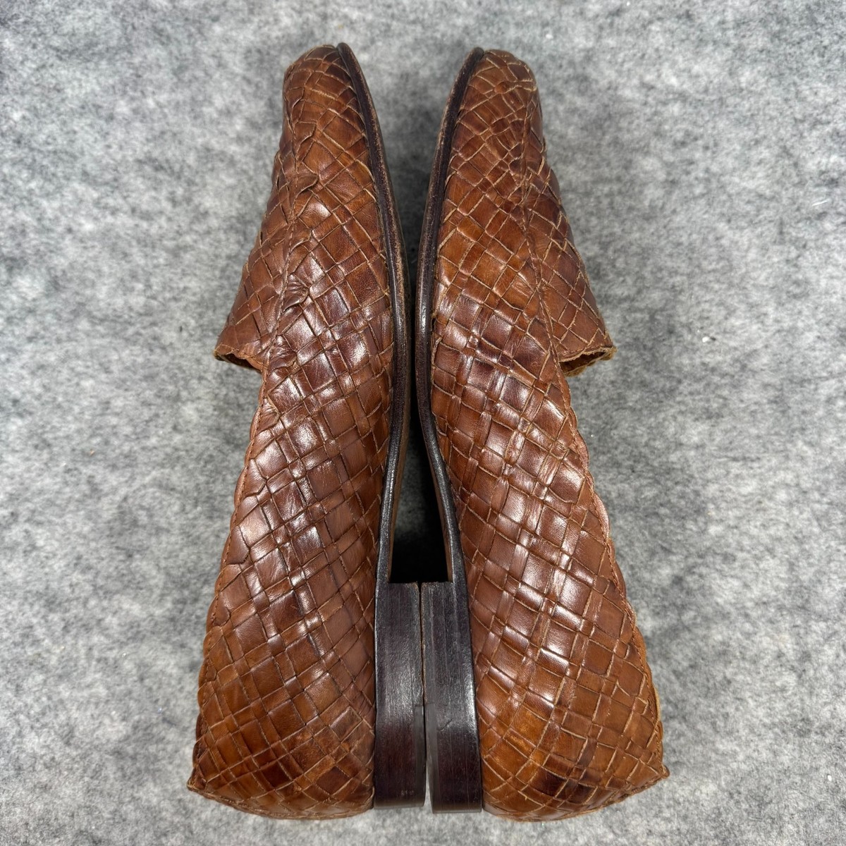 Bragano Cole Haan Brown Woven Leather Authentic Penny Loafers 11M Cole Haan Mens Shoes 8.5 Bragano Italy Italian Leather  main image 4
