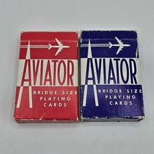 Vintage AVIATOR Lot Of 2 Deck PLAYING CARDS, Complete, Made in USA