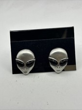 ETA Extra Terrestrial Aliens Dr. Byron C. Butler Cufflinks Antique Silver