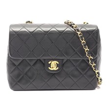 Chanel Mini Matelasse Lambskin Shoulder Bag Women Black One Size 664274