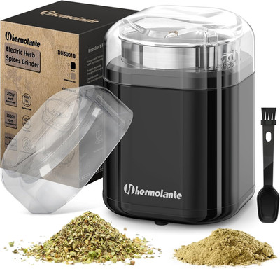 Hermolante Herb Grinder Spice Grinder, 200 W Herb Grinder with Stainless Steel B