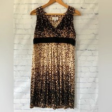 NWTs Leopard Print Empire Waist Sleeveless dress Size 14 Flowy Stretchy Autumn