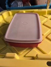 VINTAGE Tuppercraft Tupperware Red Stow N Go 3pc Container Craft Storage 767