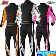 K1 - Victory SFI-1 Auto Racing Suit - Fire SFI 3.2A/1 Rated - Grey, Orange, Pink