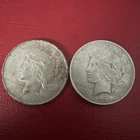 Lot of 2 -1922 Peace Silver Dollar - 90% Silver