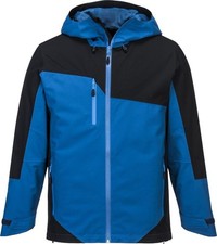 Portwest X3 blue/black waterproof breathable lined hooded work jacket size large