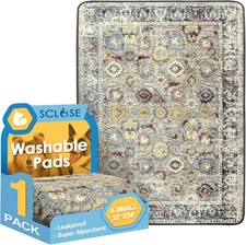 Washable Pee Pad for Dogs, 32" X 24" Reusable Puppy Pads Waterproof Dog Rugs, Su