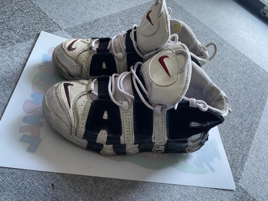 NIKE Uomo 10.0US More Up Tempo Ten Bianco Nero