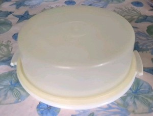 Vtg Tupperware 10" Cake Pie, Cupcakes Donuts  Carrier W/ Handles + Extras ***