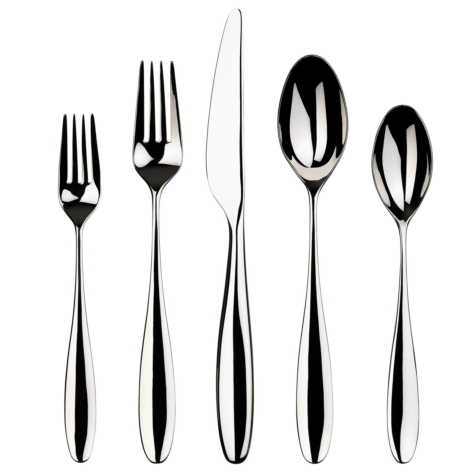 20-Piece Silverware Willow Collection Polished Stainless Steel Flatware Sets-...
