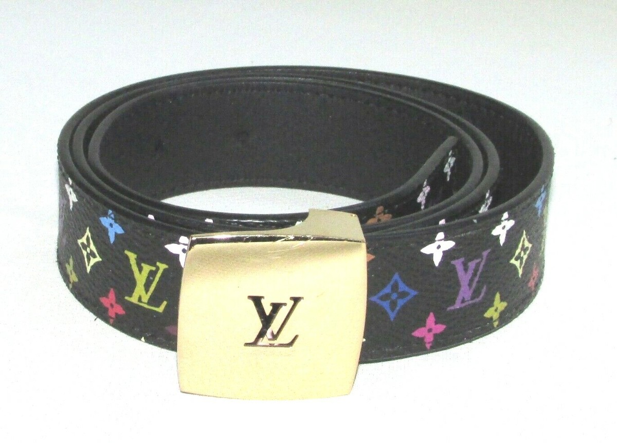 Louis Vuitton レザーベルト 黒/オリーブ Louis Vuitton レザーベルト 黒/オリーブ