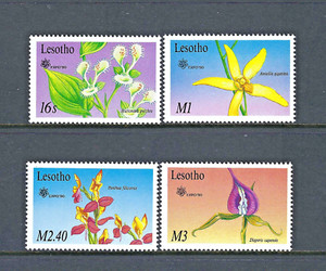 Lesotho 1990-1993 #757, 759, 761-762, 957-958 (2 S/S) MNH  Flora/Flowers/Orchids