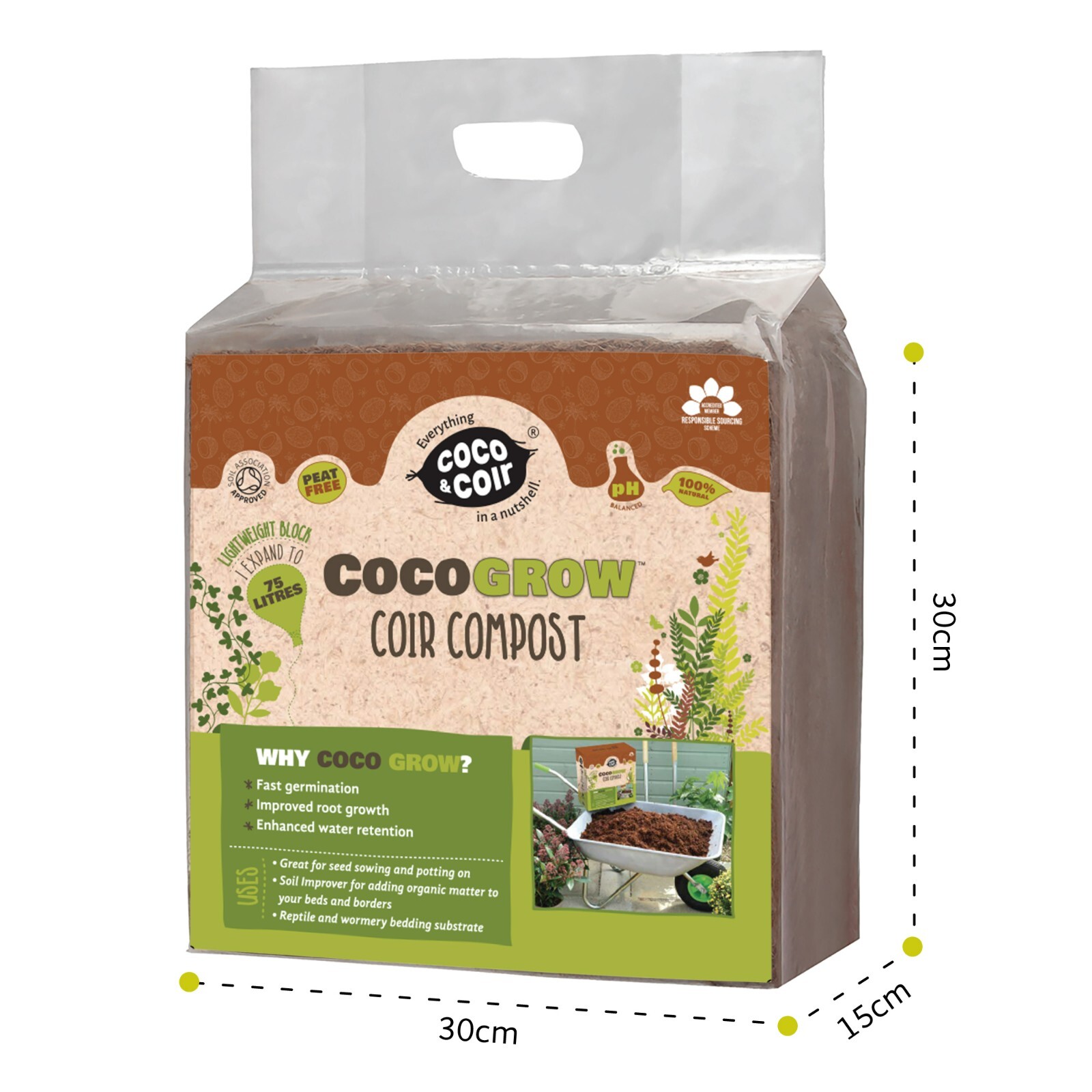 Coco & Coir Organic Peat Free Coir Compost Reptile & Turtle Substrate