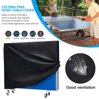 Folding Ping Pong Table Cover Outdoor Table Tennis Dust Cover 210D Oxford Cloth