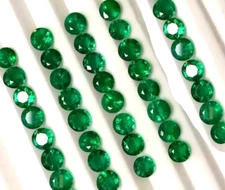 8 mm 12 Pcs Natural Colombian Green Emerald Round Lot Loose Certified Gemstone