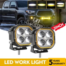 2X 2inch LED Work Light Spot Pods Fog Lamp Yellow White Offroad Driving SUV ATV