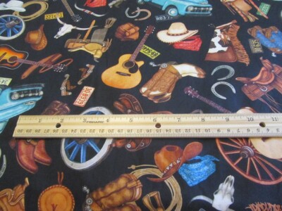 Black Quilting Treasures Lil' Bit Of Country Toss Cotton Fabric By The Yard