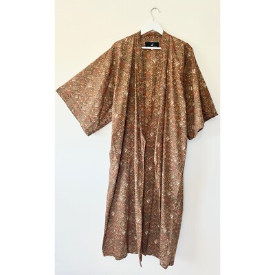 Peruvian Connection Maxi Kimono Strickjacke Gr. L orange gemustert Lagenlook Boho