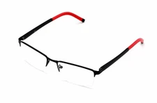 Men Half Rimless Rectangle Non-prescription Glasses Frame Clear Lens Eyeglasses