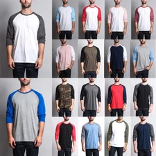 Victorious Men's Baseball T-shirt raglan 3/4 length sleeve Jersey TS900-B12C