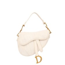 Christian Dior Saddle Bag - Mini In Neutral, Fabric