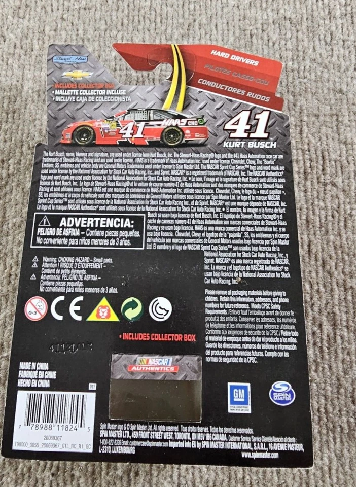 KURT BUSCH #41 Haas Chevrolet SS Nascar controlador duro en techo Outlaw Spin Masters Foto 3 de 3