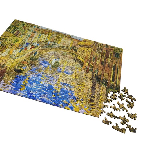 Wooden Jigsaw Puzzle for Adults by FoxSmartBox - 435 Pcs - Venetian Canal Scene - Picture 6 of 7