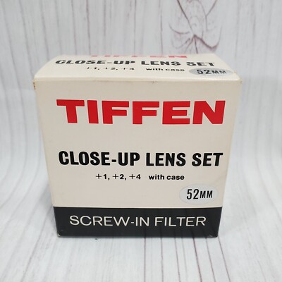 Vtg Tiffen 52mm Close-Up Lens Set Camera Filter w/ Case Lot of 3 +1 +2 +4 Japan 