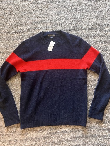 Brooks Brothers Lammwolle Rundhalsausschnitt Brust gestreift Pullover Small