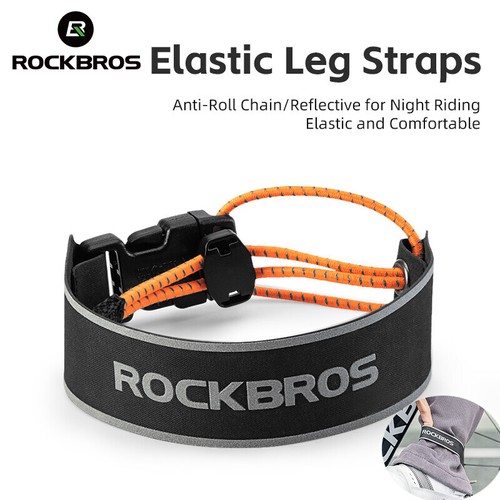 ROCKBROS Cycling Trouser Strap AdjustElastic Portable Pants Leg Strap Reflective