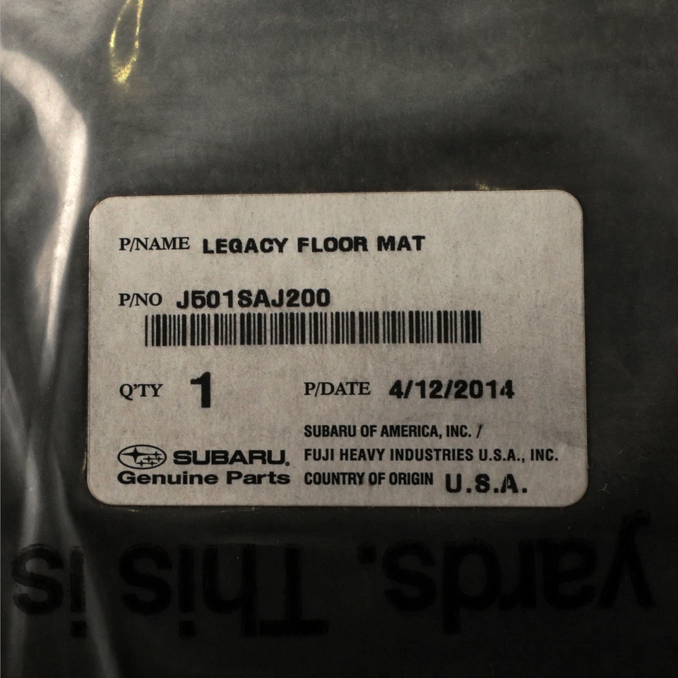 Juego de alfombrillas alfombrillas delanteras traseras OEM NUEVAS 2010-2014 Subaru Legacy J501SAJ200 Foto 3 de 3