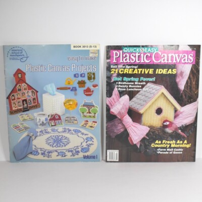 Plastic Canvas Projects + Quick & Easy Plastic Canvas VINTAGE pattern Books Lot