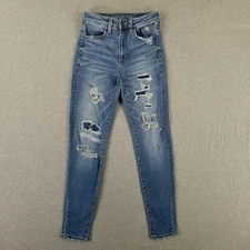 American Eagle Size 2 Super Hi Rise Jegging Crop Next Level Stretch Distressed