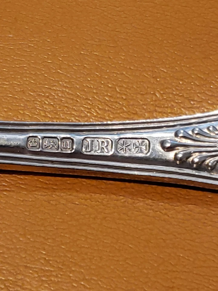 Антикварный ковш из чистого серебра с узором Kings 12 дюймов Sheffield Joseph Rodgers - Изображение 4 из 4