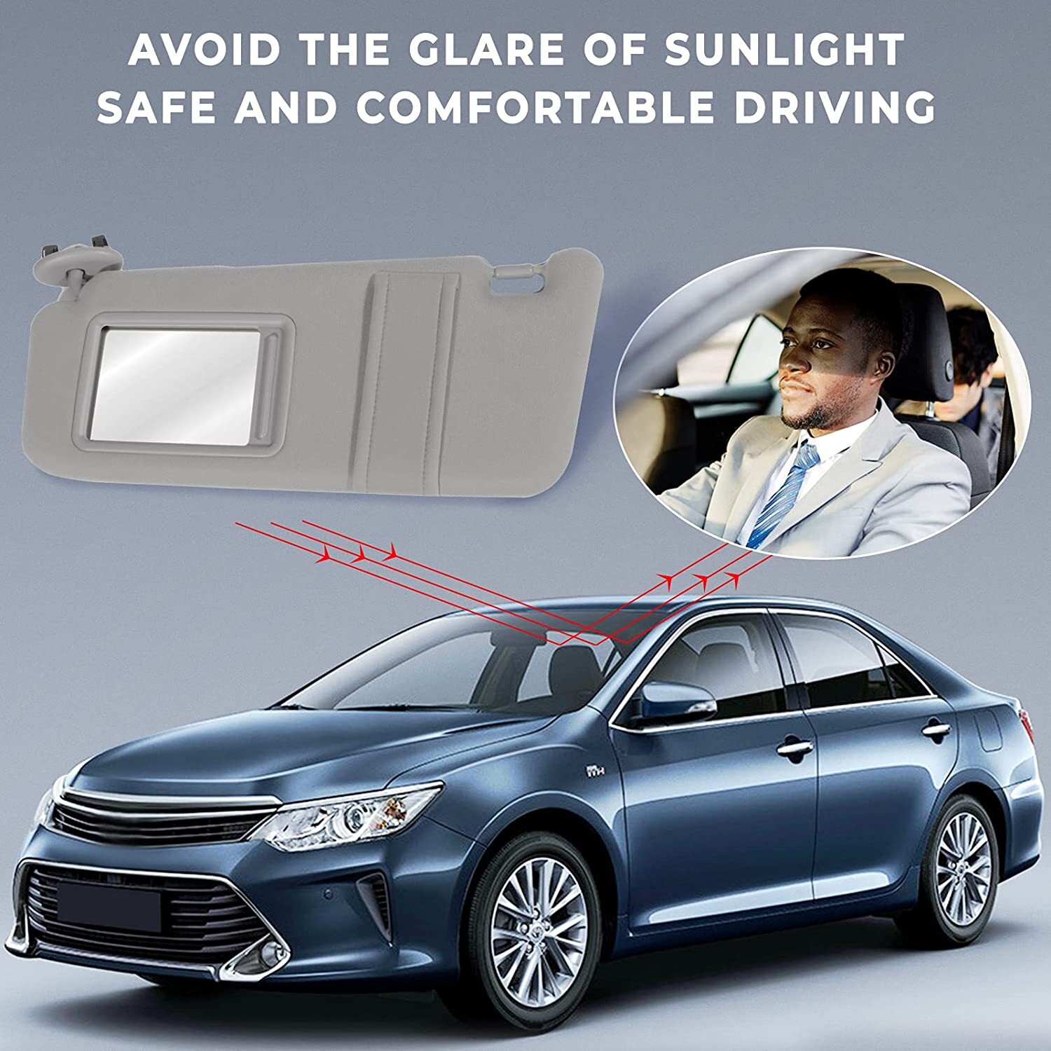 Fit For Toyota Camry 20072011 Gray Car Sun Visor Left & Right Side