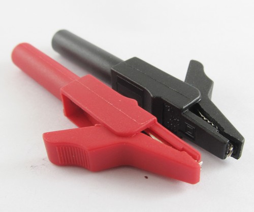 5pairs Full Insulated Alligator Clip to 4mm Banana Female Test Adapter Red Black