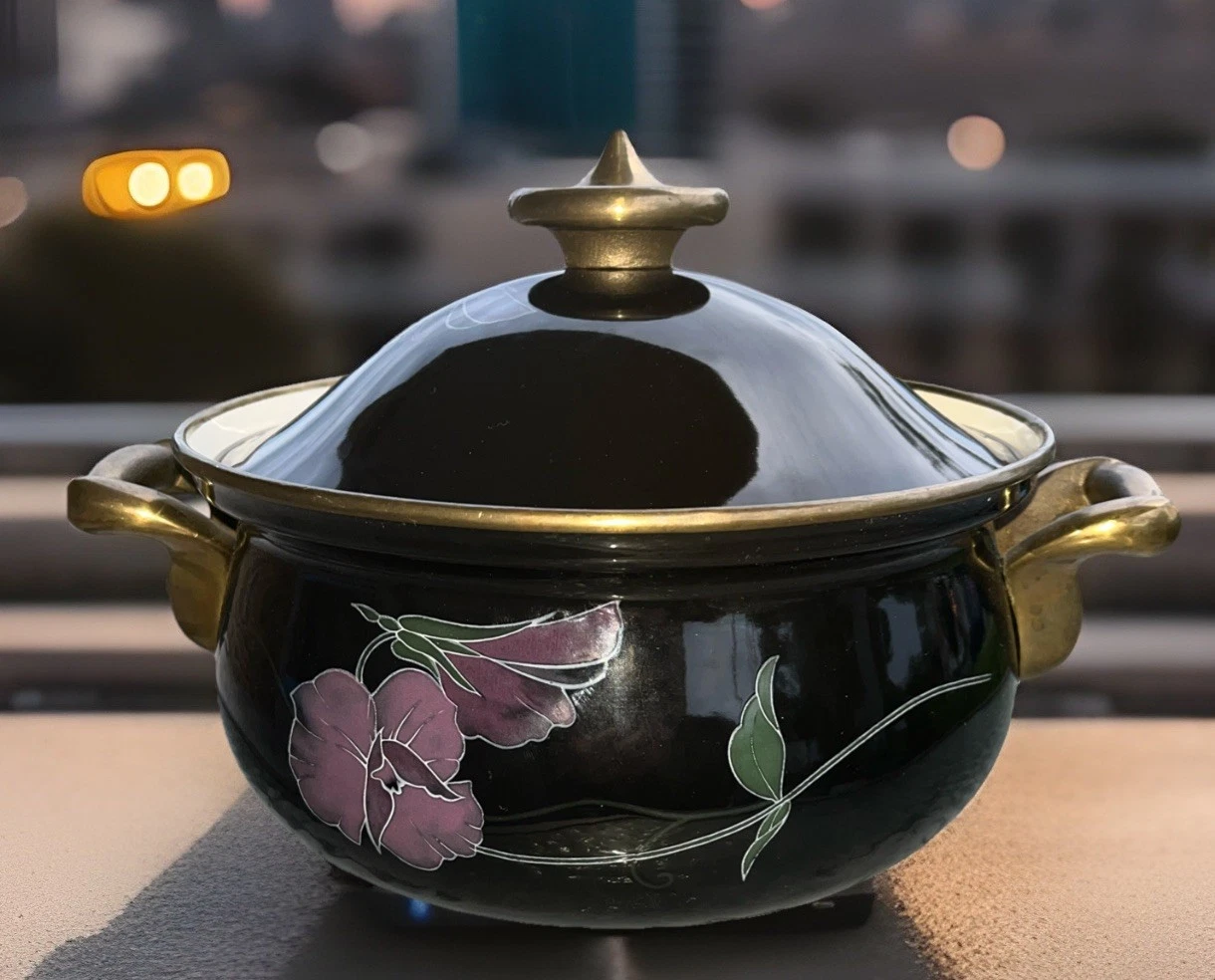 Mikasa Grande Che Black UN701 Tango Enamel Dutch Oven Pot Lid Ejiri Japan