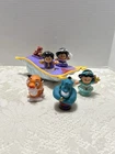 FP Disney Little People Aladdin Purple Jasmine Genie Rajah +Musical Magic Carpet