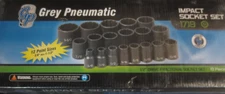 Grey Pneumatic (1719) 1/2" Drive 19-Piece 12-Point Standard Length Fractional So