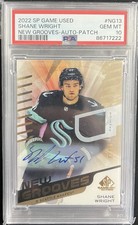 2022 SP Game Used Shane Wright New Grooves Rookie Patch Auto /10 PSA 10 - #NG13