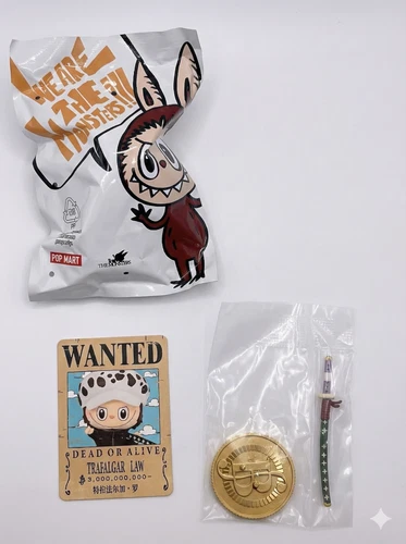 POP MART Labubu The Monsters x One Piece - TRAFALGAR LAW No Box - Figure & Card